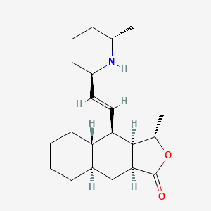 molecular formula C21H33NO2 B13419141 (3S,3aR,4R,4aS,8aR,9aS)-3-methyl-4-[(E)-2-[(2R,6S)-6-methylpiperidin-2-yl]ethenyl]-3a,4,4a,5,6,7,8,8a,9,9a-decahydro-3H-benzo[f][2]benzofuran-1-one 