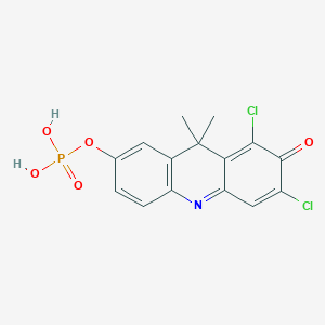 molecular formula C15H12Cl2NO5P B13419153 2(9H)-Acridinone, 1,3-dichloro-9,9-dimethyl-7-(phosphonooxy)- CAS No. 301521-89-1