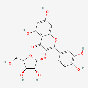 molecular formula C20H18O11 B13419218 Quercetin 3-arabinoside CAS No. 5041-68-9