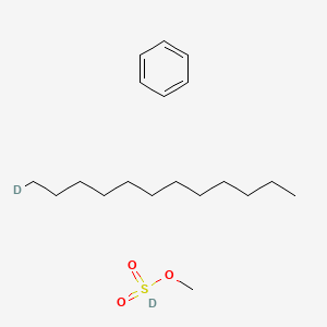 molecular formula C19H36O3S B13419237 Benzene;1-deuteriododecane;deuteriosulfonyloxymethane 