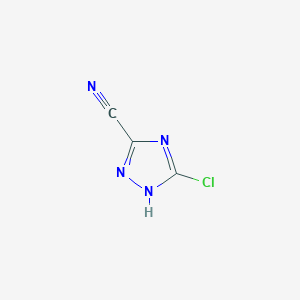 molecular formula C3HClN4 B13419361 5-chloro-1H-1,2,4-triazole-3-carbonitrile 