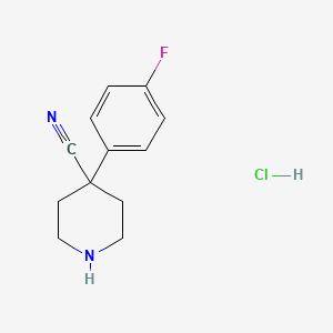 molecular formula C12H14ClFN2 B1341948 4-(4-氟苯基)哌啶-4-腈盐酸盐 CAS No. 256951-80-1