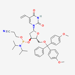 3-[[(2R,3S,5R)-2-[[bis(4-methoxyphenyl)-phenylmethoxy]methyl]-5-(5-ethenyl-2,4-dioxopyrimidin-1-yl)oxolan-3-yl]oxy-[di(propan-2-yl)amino]phosphanyl]oxypropanenitrile