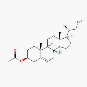 molecular formula C24H38O3 B13420262 [(3S,8S,9S,10R,13S,14S,17R)-17-[(2S)-1-hydroxypropan-2-yl]-10,13-dimethyl-2,3,4,7,8,9,11,12,14,15,16,17-dodecahydro-1H-cyclopenta[a]phenanthren-3-yl] acetate 