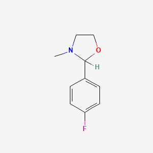 molecular formula C10H12FNO B13420267 2-(p-Fluorophenyl)-3-methyloxazolidine CAS No. 67625-06-3