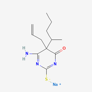 molecular formula C12H18N3NaOS B13420424 Sodium;4-amino-6-oxo-5-pentan-2-yl-5-prop-2-enylpyrimidine-2-thiolate 