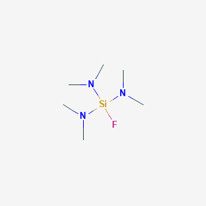 molecular formula C6H18FN3Si B13420536 N-[bis(dimethylamino)-fluorosilyl]-N-methylmethanamine CAS No. 680-32-0