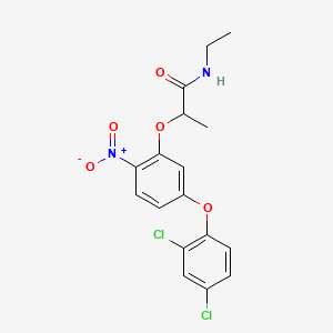 molecular formula C17H16Cl2N2O5 B1342057 2-[5-(2,4-dichlorophenoxy)-2-nitrophenoxy]-N-ethylpropanamide CAS No. 76120-22-4