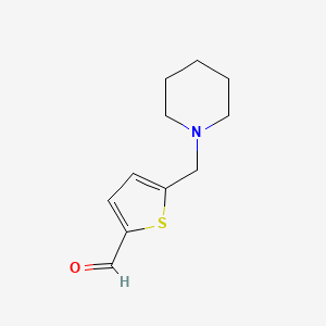 molecular formula C11H15NOS B1342071 5-(Piperidin-1-ylmethyl)thiophene-2-carbaldehyde CAS No. 7136-41-6
