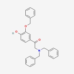 molecular formula C29H27NO3 B13420789 2-[bis(Phenylmethyl)amino]-1-[4-hydroxy-3-(phenylmethoxy)phenyl]ethanone 