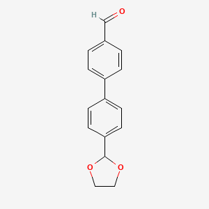 molecular formula C16H14O3 B1342081 4'-(1,3-Dioxolan-2-yl)[1,1'-biphenyl]-4-carbaldehyde CAS No. 893737-04-7