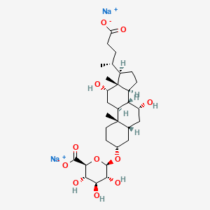 disodium;(2S,3S,4S,5R,6R)-6-[[(3R,5R,7R,8R,9S,10S,12S,13R,14S,17R)-17-[(2R)-4-carboxylatobutan-2-yl]-7,12-dihydroxy-10,13-dimethyl-2,3,4,5,6,7,8,9,11,12,14,15,16,17-tetradecahydro-1H-cyclopenta[a]phenanthren-3-yl]oxy]-3,4,5-trihydroxyoxane-2-carboxylate