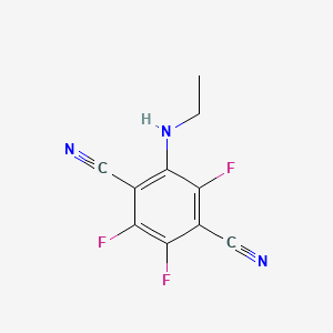 molecular formula C10H6F3N3 B13420978 1,4-Benzenedicarbonitrile, 2-ethylamino-3,5,6-trifluoro- CAS No. 67205-67-8