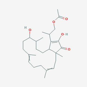 2-(5,17-Dihydroxy-4,8,12,15-tetramethyl-16-oxo-18-bicyclo[13.3.0]octadeca-8,12,17-trienyl)propyl acetate