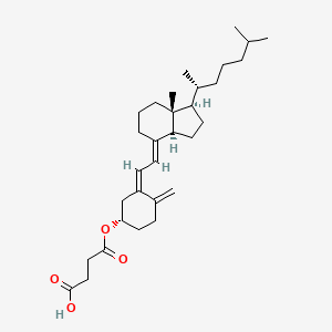 molecular formula C31H48O4 B13421058 4-[(1S,3Z)-3-[(2E)-2-[(1R,3aS,7aR)-7a-methyl-1-[(2R)-6-methylheptan-2-yl]-2,3,3a,5,6,7-hexahydro-1H-inden-4-ylidene]ethylidene]-4-methylidenecyclohexyl]oxy-4-oxobutanoic acid 