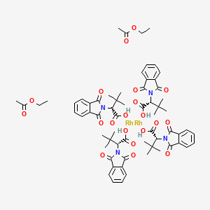 molecular formula C64H76N4O20Rh2 B13421457 (2R)-2-(1,3-dioxoisoindol-2-yl)-3,3-dimethylbutanoic acid;ethyl acetate;rhodium 