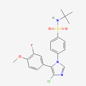 molecular formula C20H21ClFN3O3S B13421472 N-tert-Butyl-4-[4-chloro-5-(3-fluoro-4-methoxyphenyl)imidazol-1-yl]benzenesulfonamide CAS No. 499777-85-4