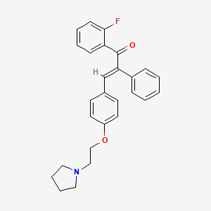 molecular formula C27H26FNO2 B13421584 2-Fluoro-alpha-phenyl-4'-(2-(1-pyrrolidinyl)ethoxy)chalcone CAS No. 24845-25-8