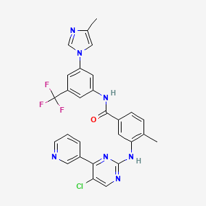 molecular formula C28H21ClF3N7O B13421703 3-((5-Chloro-4-(pyridin-3-yl)pyrimidin-2-yl)amino)-4-methyl-N-(3-(4-methyl-1H-imidazol-1-yl)-5-(trifluoromethyl)phenyl)benzamide CAS No. 2469039-94-7