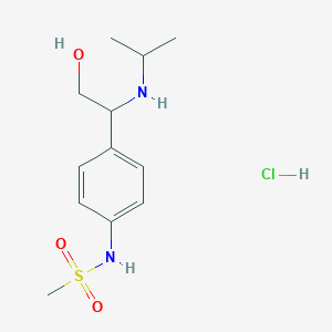 molecular formula C12H21ClN2O3S B13421715 N-[4-[2-hydroxy-1-(propan-2-ylamino)ethyl]phenyl]methanesulfonamide;hydrochloride 