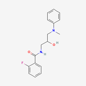 molecular formula C17H19FN2O2 B13421719 2-Fluoro-N-[2-hydroxy-3-(methylphenylamino)propyl]benzamide CAS No. 59772-70-2