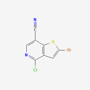 molecular formula C8H2BrClN2S B1342175 2-溴-4-氯噻吩并[3,2-c]吡啶-7-腈 CAS No. 690635-43-9