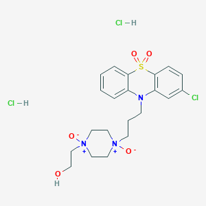 molecular formula C21H28Cl3N3O5S B13421799 Perphenazine Sulfone N1,N4-Dioxide Dihydrochloride (Perphenazine N1,N4,S,S-Tetraoxide Dihydrochloride) 