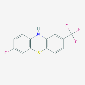 molecular formula C13H7F4NS B13421959 7-Fluoro-2-(trifluoromethyl)-10H-phenothiazine CAS No. 55389-09-8