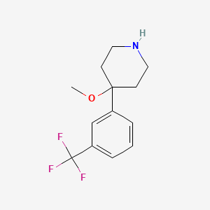 molecular formula C13H16F3NO B13421990 4-Methoxy-4-(3-(trifluoromethyl)phenyl)piperidine 