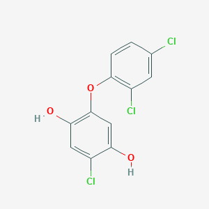 molecular formula C12H7Cl3O3 B13422093 2-Chloro-5-(2,4-dichlorophenoxy)benzene-1,4-diol 