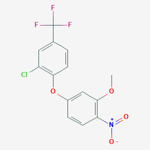 molecular formula C14H9ClF3NO4 B13422128 2-Chloro-1-(3-methoxy-4-nitrophenoxy)-4-(trifluoromethyl)benzene CAS No. 42874-02-2