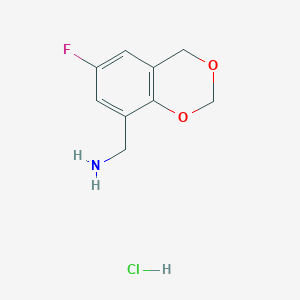 molecular formula C9H11ClFNO2 B1342216 (6-fluoro-4H-1,3-benzodioxin-8-yl)methylamine hydrochloride CAS No. 859833-12-8