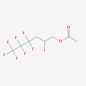 molecular formula C8H8F7IO2 B13422161 1-Hexanol, 4,4,5,5,6,6,6-heptafluoro-2-iodo-, acetate CAS No. 3108-05-2