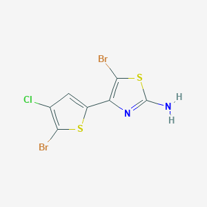 molecular formula C7H3Br2ClN2S2 B13422165 5-Bromo-4-(5-bromo-4-chlorothiophen-2-yl)-1,3-thiazol-2-amine 