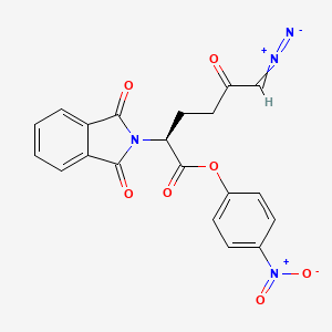 molecular formula C20H14N4O7 B13422212 2H-Isoindole-2-acetic acid, alpha-(4-diazo-3-oxobutyl)-1,3-dihydro-1,3-dioxo-, 4-nitrophenyl ester, (S)- CAS No. 38236-38-3