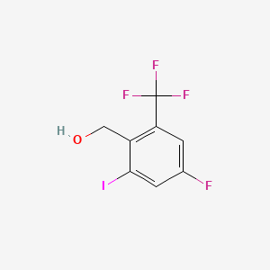 molecular formula C8H5F4IO B13422223 [4-Fluoro-2-iodo-6-(trifluoromethyl)phenyl]methanol 