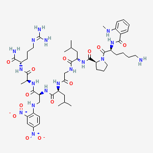 molecular formula C51H79N17O13 B13422270 N-Me-Abz-Lys-Pro-Leu-Gly-Leu-Dap(Dnp)-Ala-Arg-NH2 