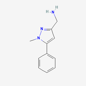 molecular formula C11H13N3 B1342228 (1-Methyl-5-phenyl-1H-pyrazol-3-yl)methylamine CAS No. 869901-12-2