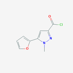 molecular formula C9H7ClN2O2 B1342229 5-(2-呋喃基)-1-甲基-1H-吡唑-3-羰基氯 CAS No. 876316-47-1