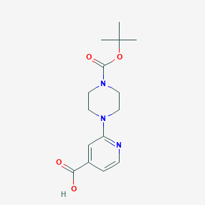 molecular formula C15H21N3O4 B1342235 2-[4-(叔丁氧羰基)哌嗪-1-基]异烟酸 CAS No. 654663-42-0