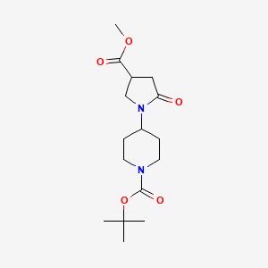 molecular formula C16H26N2O5 B1342247 Tert-butyl 4-[4-(methoxycarbonyl)-2-oxo-1-pyrrolidinyl]tetrahydro-1(2H)-pyridinecarboxylate CAS No. 937601-48-4