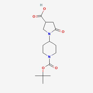 molecular formula C15H24N2O5 B1342248 1-[1-(tert-Butoxycarbonyl)-4-piperidinyl]-5-oxo-3-pyrrolidinecarboxylic acid CAS No. 937601-51-9