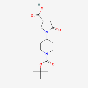 molecular formula C15H24N2O5 B1342248 1-[1-(tert-ブトキシカルボニル)-4-ピペリジニル]-5-オキソ-3-ピロリジンカルボン酸 CAS No. 937601-51-9