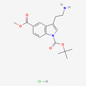 molecular formula C17H23ClN2O4 B1342265 1-tert-Butyl 5-methyl 3-(2-aminoethyl)-1H-indole-1,5-dicarboxylate hydrochloride CAS No. 1171456-52-2