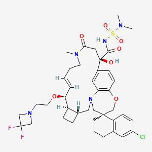 (3'R,4S,6'R,7'S,8'Z,15'R)-7-chloro-7'-[2-(3,3-difluoroazetidin-1-yl)ethoxy]-N-(dimethylsulfamoyl)-15'-hydroxy-12'-methyl-13'-oxospiro[2,3-dihydro-1H-naphthalene-4,22'-20-oxa-1,12-diazatetracyclo[14.7.2.03,6.019,24]pentacosa-8,16(25),17,19(24)-tetraene]-15'-carboxamide