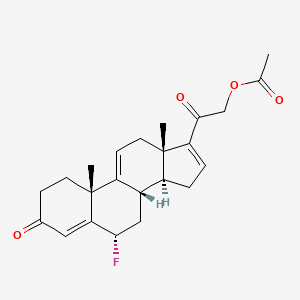 molecular formula C23H27FO4 B13422894 (6alpha)-21-(Acetyloxy)-6-fluoro-pregna-4,9(11),16-triene-3,20-dione 