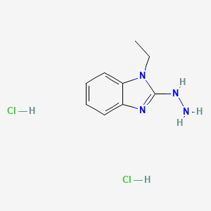 molecular formula C9H14Cl2N4 B1342291 1-Ethyl-2-hydrazino-1H-benzimidazole dihydrochloride 