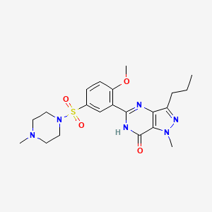 molecular formula C21H28N6O4S B13423081 1,6-Dihydro-5-[2-methoxy-5-[(4-methyl-1-piperazinyl)sulfonyl]phenyl]-1-methyl-3-propyl-7H-pyrazolo[4,3-d]pyrimidin-7-one CAS No. 263897-18-3