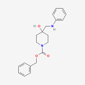 molecular formula C20H24N2O3 B1342323 Benzyl 4-hydroxy-4-[(phenylamino)methyl]piperidine-1-carboxylate CAS No. 77211-76-8