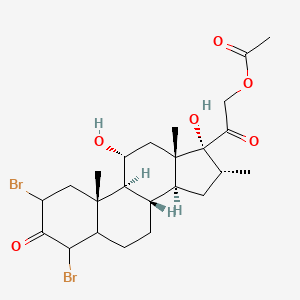 [2-[(8S,9S,10R,11R,13S,14S,16R,17R)-2,4-dibromo-11,17-dihydroxy-10,13,16-trimethyl-3-oxo-2,4,5,6,7,8,9,11,12,14,15,16-dodecahydro-1H-cyclopenta[a]phenanthren-17-yl]-2-oxoethyl] acetate